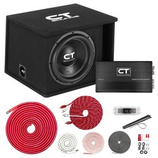 CT Sounds Single 12” 1300W Complete Bass Package with Loaded Sub Box and Amp picture