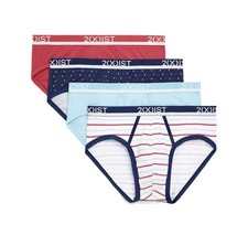 NWT . 2(x)ist. Men 4 Pack.  NO SHOW Stretch Briefs.  Rasberry Wine.  MSRP $39.00 picture