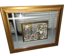 VTG Creazioni Artistiche Young Woman Eating Grapes 3D Framed Mirror 23.5 x 28.5