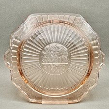 Vintage Pink Anchor Hocking “Mayfair Open Rose” Depression Glass Cake Stand picture