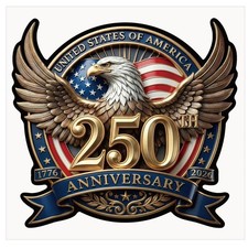5 Pcs 250th Anniversary Car Sticker 8.27