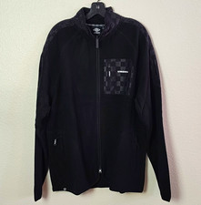 Umbro Men's XL Black/Gray Colorblock Fleece Full-Zip Jacket w/ Pockets picture