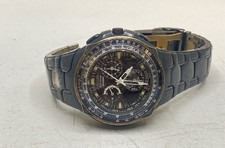 Citizen Black Eagle Eco-Drive Skyhawk Men's Watch 42mm Stainless Steel C652 picture
