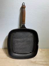 Vintage Roch Guss | 11-inch Flat Grill Fry Pan Wood Handle | Made In Italy picture