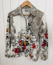 Chico's Design Floral Animal Print Shirt Size 0 picture