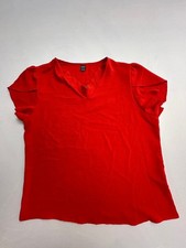 SHEIN Red V-Neck Flutter Sleeve Blouse Women's L picture