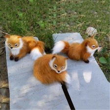 1pc Cute Realistic Small Fox Stuffed Animal Soft Plush Toy Home Decor Gift picture