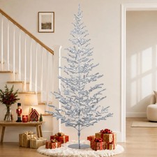 6ft Tinsel Christmas Tree, Retro Aluminum Christmas Tree, Silver picture