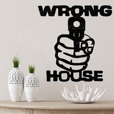 Wrong House Cut out, Wood plaque sign,wood Crafts,Craft supply,  picture
