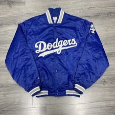 Vintage Majestic Los Angeles Dodgers Satin Jacket Large Dugout Rare Men’s Blue picture