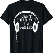 Funny Gamer Headset I Can't Hear You I'm Gaming T-Shirt picture