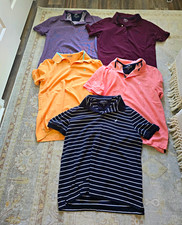 Nautica and Izod Lot Of 5 Mens XL Classic Fit Short Sleeve Collared Polo picture