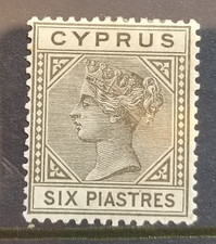 CYPRUS 1882 VICTORIA SG21 6pi OLIVE-GREY DIE I MOUNTED MINT picture