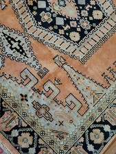 8 x 8 VINTAGE DESIGN FINE VEG DYE INDO CAUCASIAN HERIZ SERAPI ANTIQUE USHAK picture