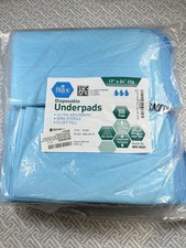 100 Large 17'' x 24'' Disposable Bed Covers Disposable Incontinence Blue Pads picture