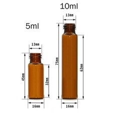 10 PCS Essential Oil Amber Glass Roll on Roller Bottles Empty LOT SET Refillable picture
