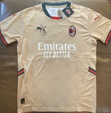 Puma AC Milan Pulisic #11 Soccer Jersey Shirt Tan Men’s M picture