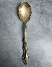 International Silver Silver Plated Victorian Spoon 6in Floral Handle, Etched picture