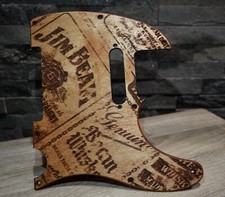 Distressed Vintage Jim Beam Label Pickguard - Fits Fender Telecaster - USA Made picture