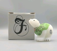 Fenton Glass Polar Bear White Satin Hand Painted Signed A Deem With Box 2002 picture