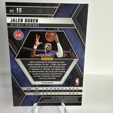 Jalen Duren 2024-25 Panini Mosaic Fast Break Blue Camo 35/35 Pistons Bookend picture