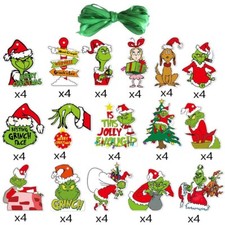 64 Piece Merry Christmas Grinch Ornaments Tree Hanging Decoration Figure Pendant picture