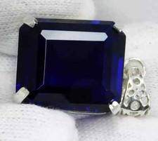 Natural 95.40 Ct+ Topaze Blue Pendant Emerald Cut CERTIFIED Gemstone picture