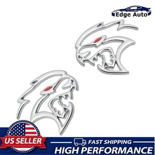 2x Universal Metal For Devil Cat Hellcat SRT Fender Side Emblem Badge Chrome picture