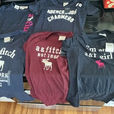 Lot Five Abercrombie Fitch Kids Girls Graphic T Shirt Logo Short Sleeve Size S picture