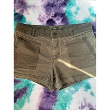 Prana Womens Olive Green Utility Patch Pocket Shorts Size 10 picture