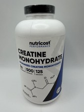 NUTRICOST PERFORMANCE CREATINE MONOHYDRATE 500 CAPSULES 125 SERVINGS SEALED NEW picture