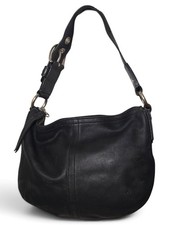 Vintage 2008 Coach Black Leather Chelsea Hobo Shoulder Bag F13196 - Y2K picture