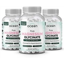 3 PACK Organics Ocean Pure Magnesium Glycinate Strength Chelated supplement picture