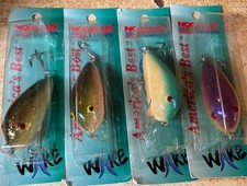 4 Vintage Norman Lures Wake N Gelcoat Crankbaits Gamakatsu Trebles picture
