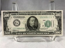 $500 1934A Federal Reserve Note Chicago G Banknote AU UNC 55 FR 2202 picture