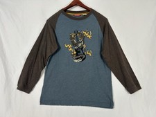 Vintage Y2K Unionbay Dragon Guitar Long Sleeve Shirt Brown Blue Size M Skate picture