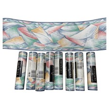 Vintage Imperial Wallpaper Border Rolls - Retro Geometric Art Deco Lot of 8 picture