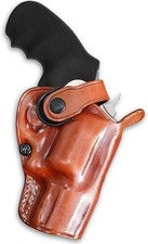 3-Slot Leather Belt Holster Fits, S&W 327 Snub Nose 8RD 357 Magnum 2