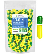 XPRS Nutra Size 00 Green/Yellow Empty Gelatin Capsules Gelcaps Pills picture