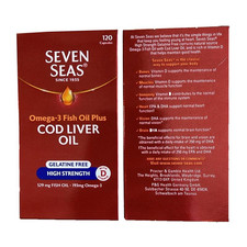 Seven Seas High Strength Cod Liver Oil 120 Capsules - Vitamin D & E Omega-3 picture