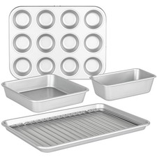 Viking 5-Piece Nonstick Ceramic Baking Set, Baking Sheet, Cooling Rack, Loaf picture
