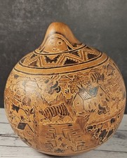 Bertha Medina Peru Carved Gourd Art 5