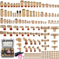 Versatile 200-Pc Brass Push-To-Connect & Compression Fittings Kit - All Sizes picture
