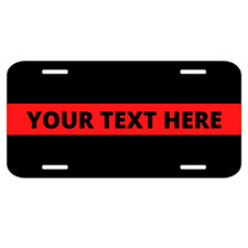 Custom Reflective Firefighter Thin Red Line License Plate  picture