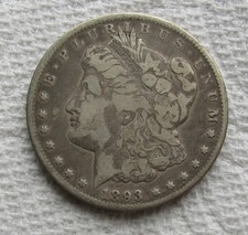 1893-O $1 Morgan Silver Dollar Rare Key Date New Orleans Mint VF XF Cleaned picture