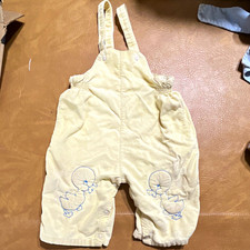 Vintage (1960s)  Yellow Baby & Toddler Corduroy Overall One-Piece Ducks Button picture