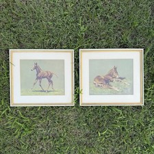 Pair Vintage CW Anderson Framed Horse Prints