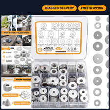 300PCS Stainless Steel Flat & Fender Washers Assortment Kit - 15 Sizes M3-M12 picture