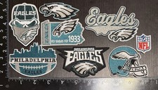 PHILADELPHIA EAGLES SET OF 8 NFL FOOTBALL IRON ON PATCHES SEE PHOTO/ RULER picture