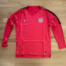 Nike FC Barcelona Long Sleeve Soccer Jersey Red Polyester Size S picture